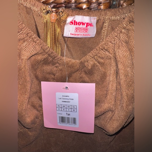 🧸⭐️ Super Cute Tan Corduroy Dress by Showpo ⭐️🧸 Size S / 8 BNWT - Picture 9 of 14